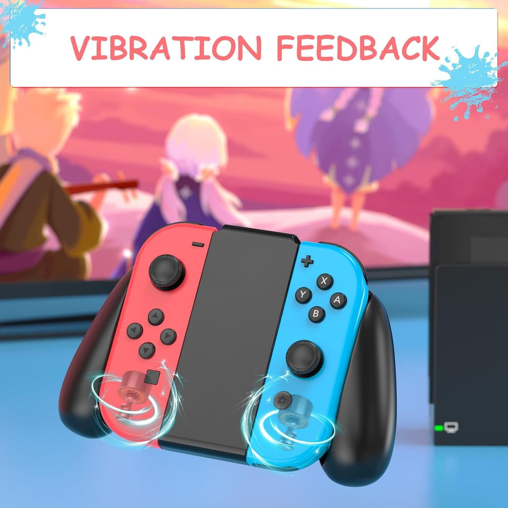 Colorfish Switch Controller for Nintendo Switch, Switch Remote Joy Pad supports Dual Vibration/Motion Control/Screenshot/Wake-up Red and Blue