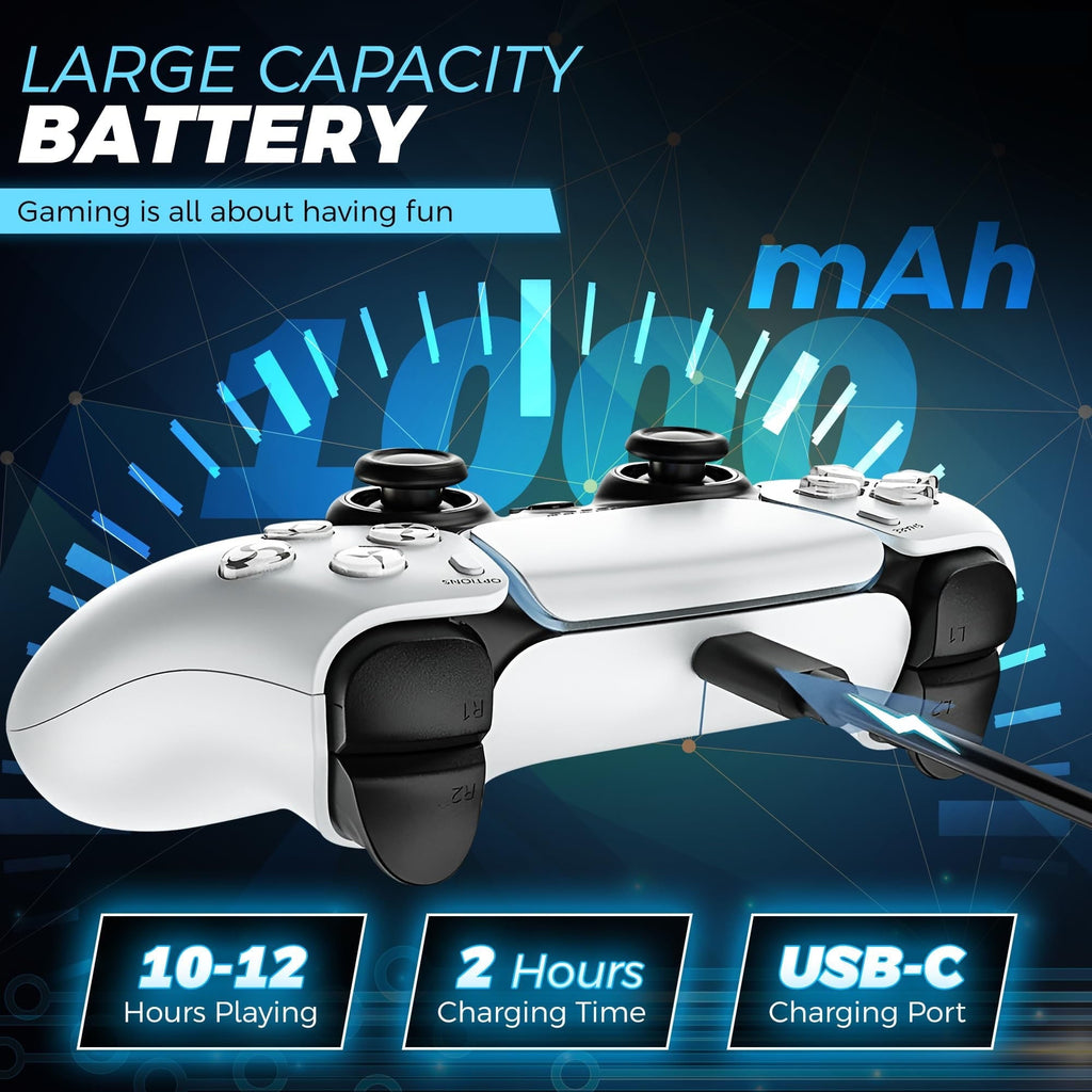 Colorfish Wireless Controller Compatible for P5, Bluetooth 5.0 with 1000mAh Battery, Dual Vibration, 6-Axis Motion Control, USB-C Charging, Gamepad Compatible with P5/Windows PC