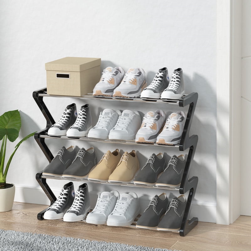 Colorfish Shoe Rack Shoe Rack Organizer Four Tier Shoe Rack Daily Use Bedroom Closet Entryway Bedroom 51X46Cm