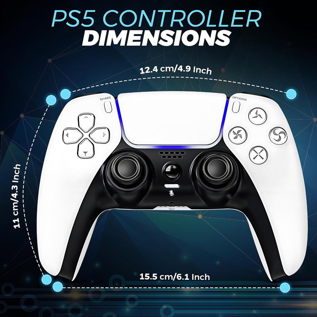 Colorfish Wireless Controller Compatible for P5, Bluetooth 5.0 with 1000mAh Battery, Dual Vibration, 6-Axis Motion Control, USB-C Charging, Gamepad Compatible with P5/Windows PC