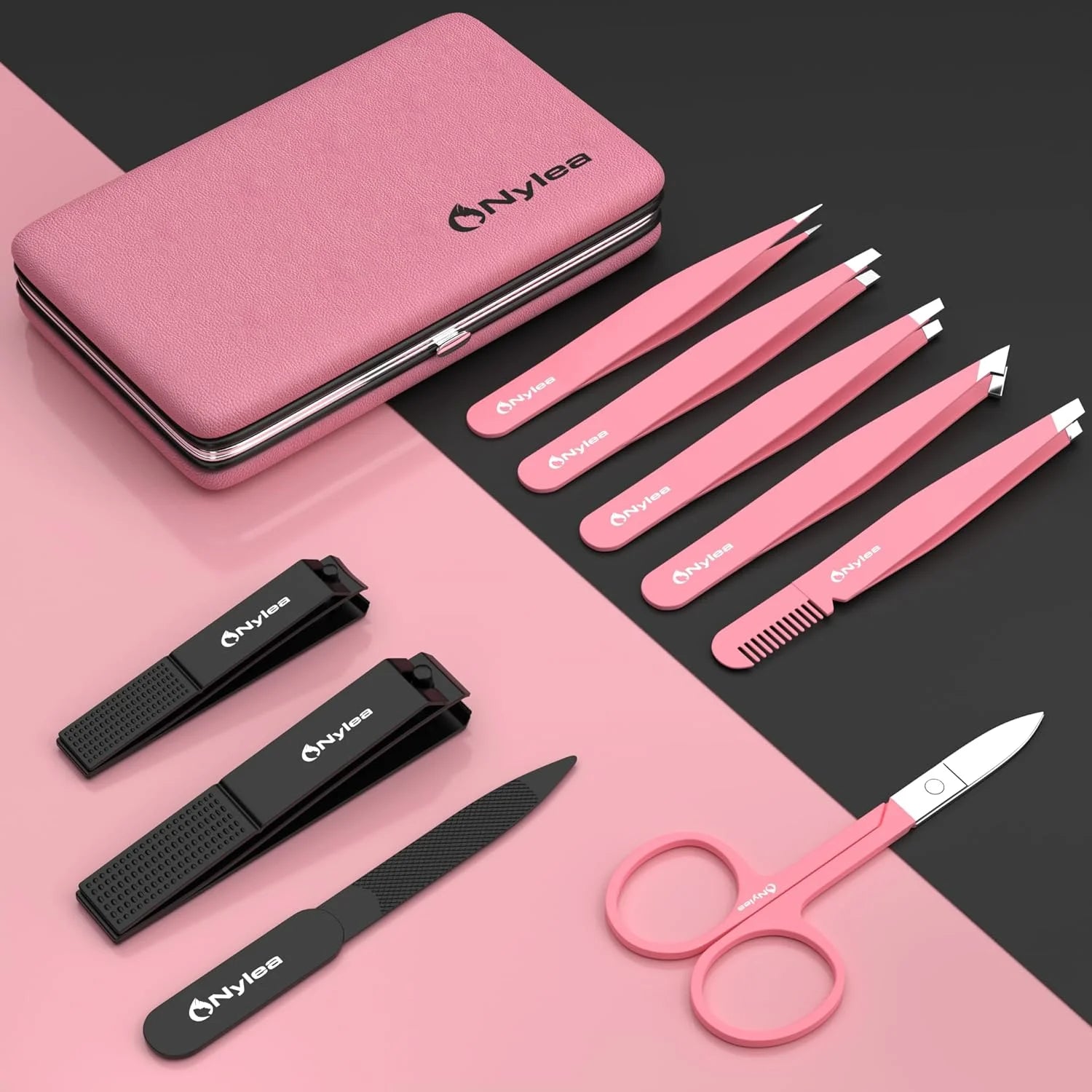 Colorfish Professional Tweezers Set and Nail Clippers for Men and Women