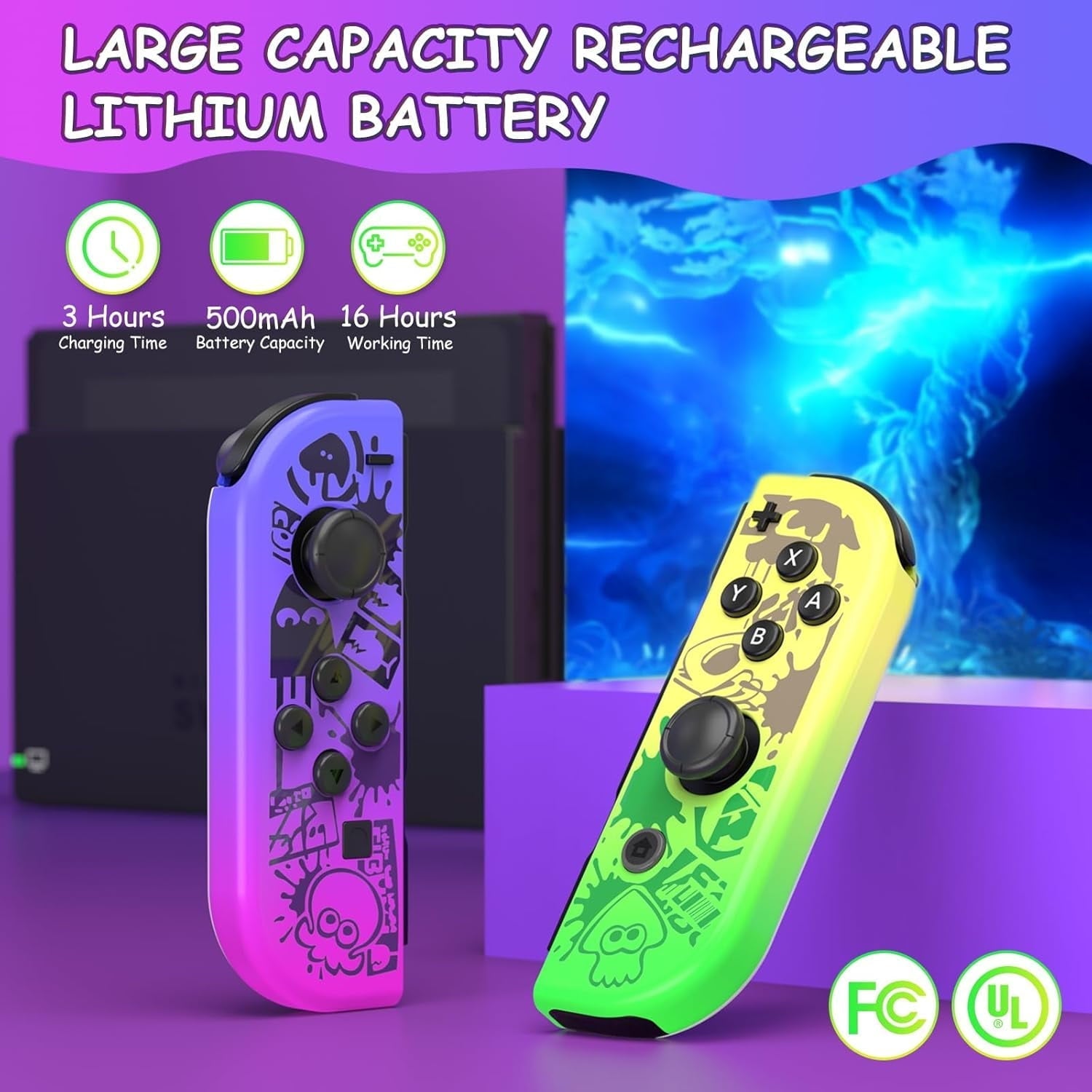 Colorfish Switch Controller for Nintendo Switch, Switch Remote Control supports Dual Vibration/Motion Control/Screenshot/Wake-up