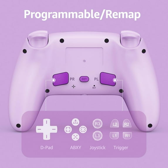 Wireless RGB Controller Compatible with P5/P5 Pro/P5 Slim with Dual Vibration & Six-Axis Sensor