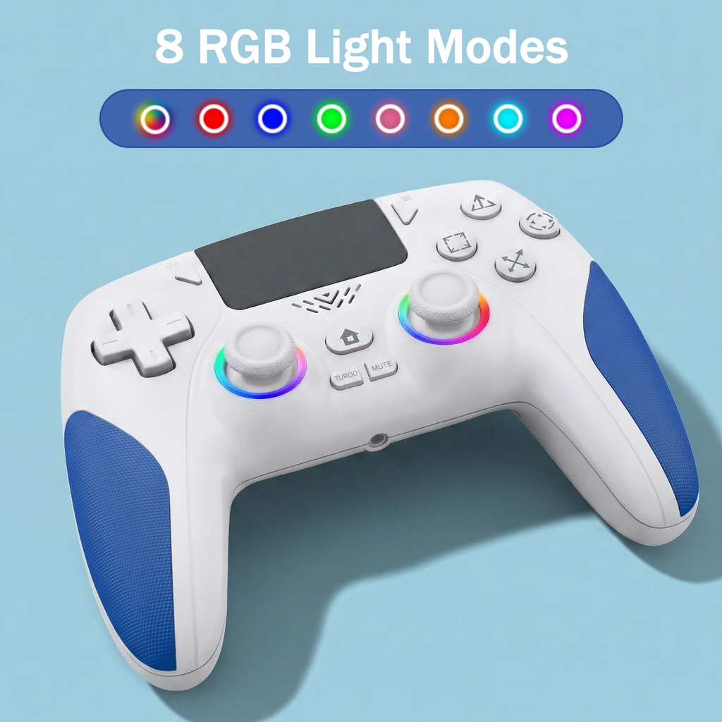 Wireless RGB Controller Compatible with P5/P5 Pro/P5 Slim with Dual Vibration & Six-Axis Sensor