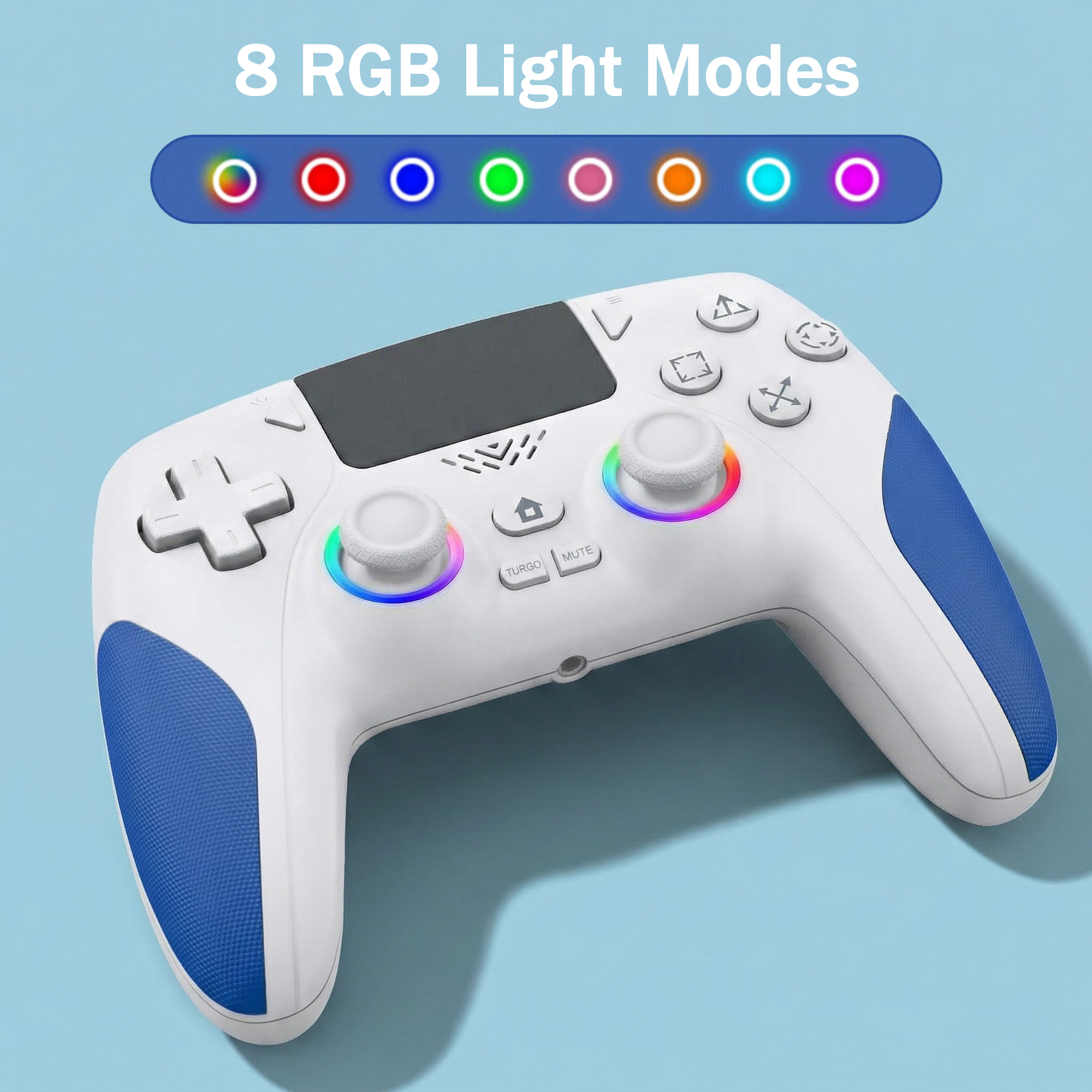 Wireless RGB Controller Compatible with P5/P5 Pro/P5 Slim with Dual Vibration & Six-Axis Sensor