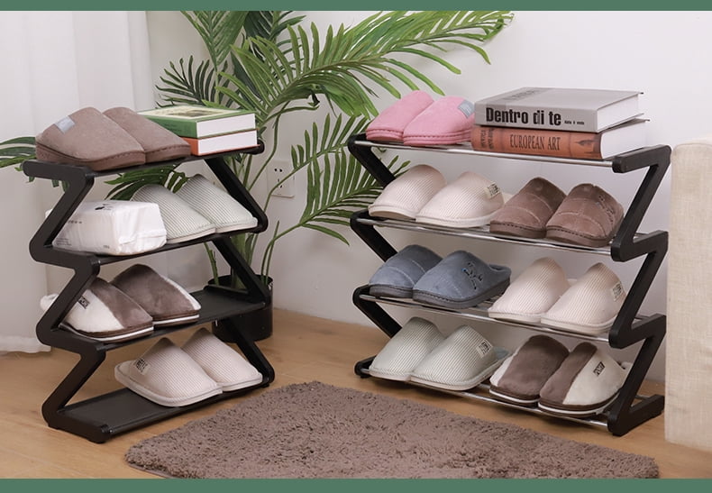 Colorfish Shoe Rack Shoe Rack Organizer Four Tier Shoe Rack Daily Use Bedroom Closet Entryway Bedroom 51X46Cm