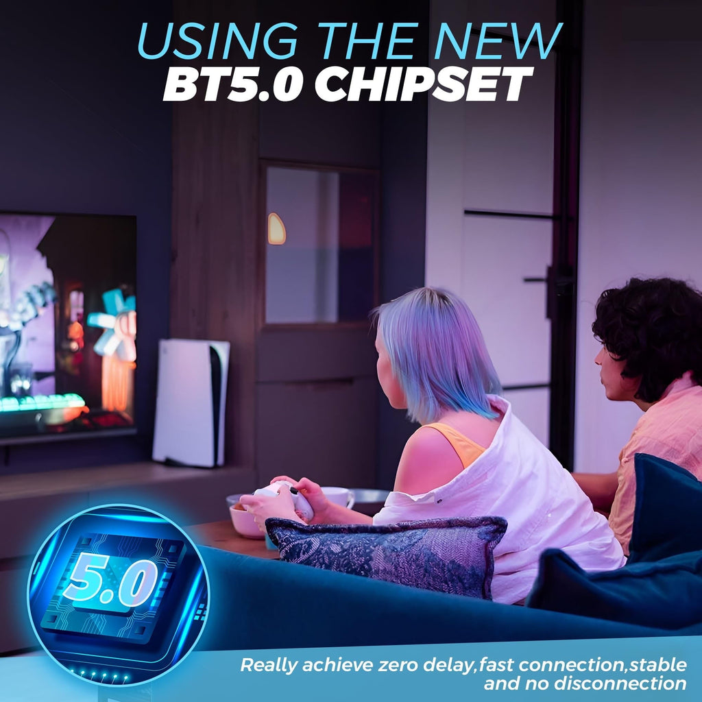 Colorfish Wireless Controller Compatible for P5, Bluetooth 5.0 with 1000mAh Battery, Dual Vibration, 6-Axis Motion Control, USB-C Charging, Gamepad Compatible with P5/Windows PC