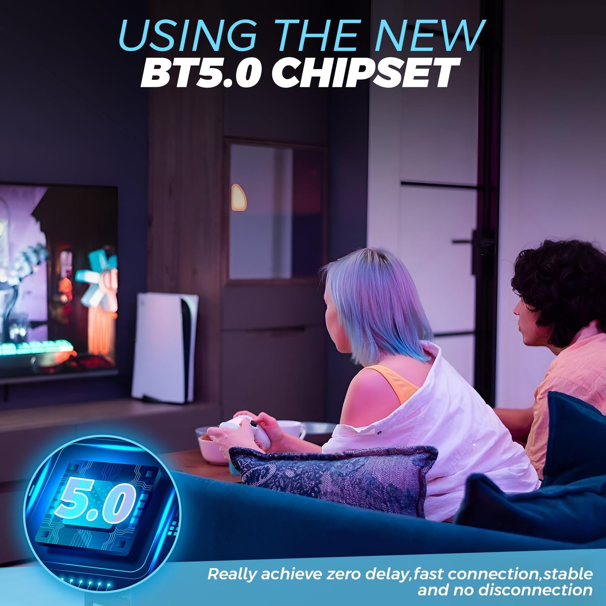 Colorfish Wireless Controller Compatible for P5, Bluetooth 5.0 with 1000mAh Battery, Dual Vibration, 6-Axis Motion Control, USB-C Charging, Gamepad Compatible with P5/Windows PC