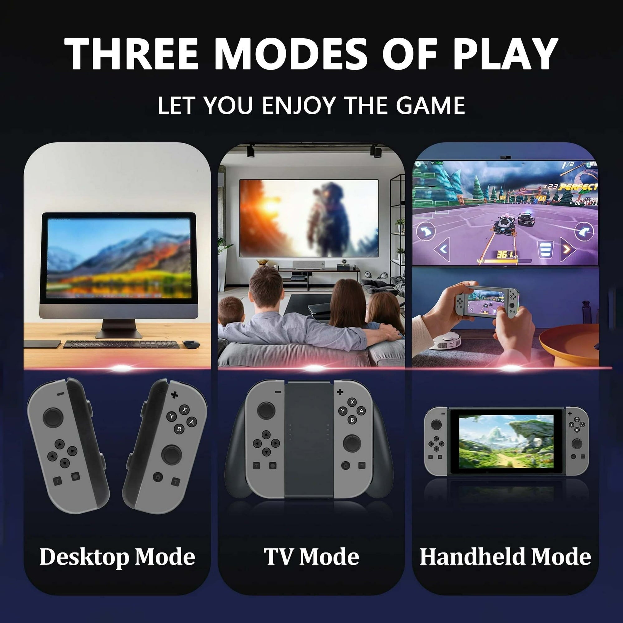 Game Controller for Nintendo Switch With LED, White