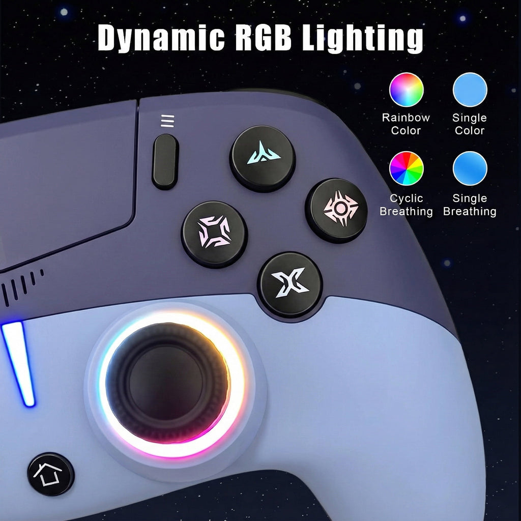 Colorfish WCPSR Video Game Joysticks Set with USB-C Cable for PlayStation 5, Purple, 11 Pack