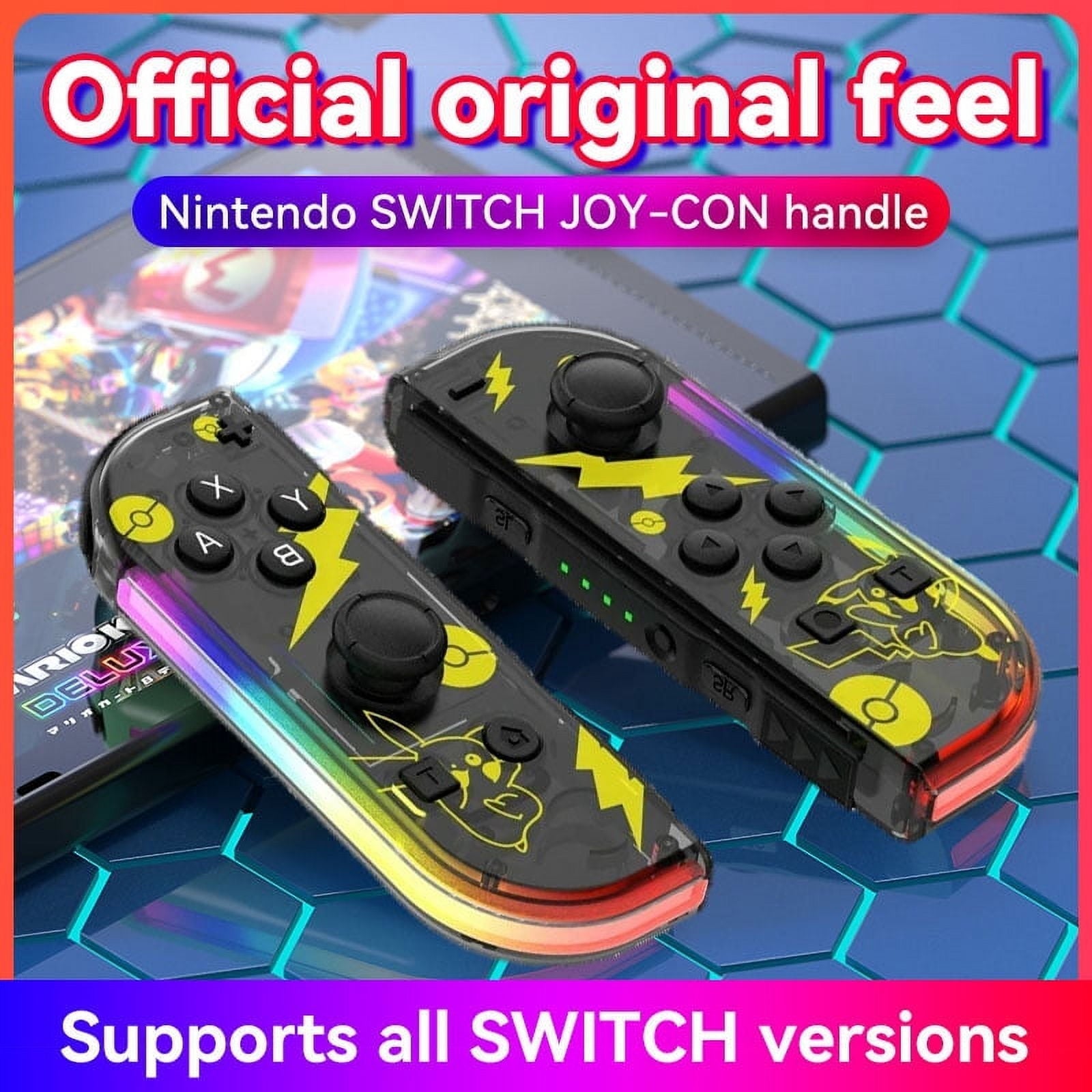 Colorfish Game Controller for Nintendo Switch With LED, Crystal Clear