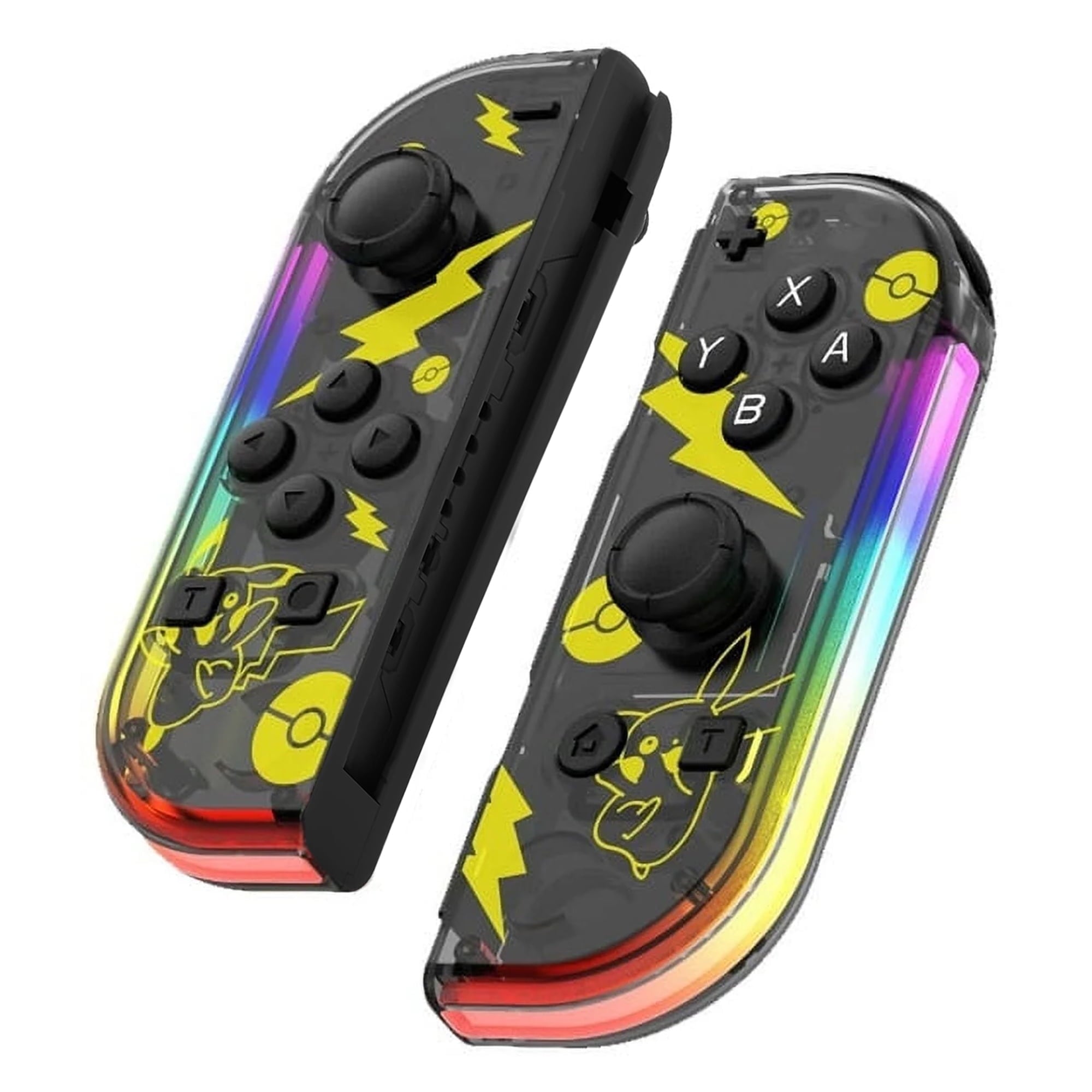 Colorfish Game Controller for Nintendo Switch With LED, Crystal Clear
