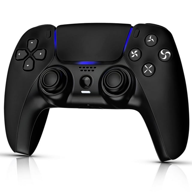 Colorfish Wireless Controller Compatible for P5, Bluetooth 5.0 with 1000mAh Battery, Dual Vibration, 6-Axis Motion Control, USB-C Charging, Gamepad Compatible with P5/Windows PC Black