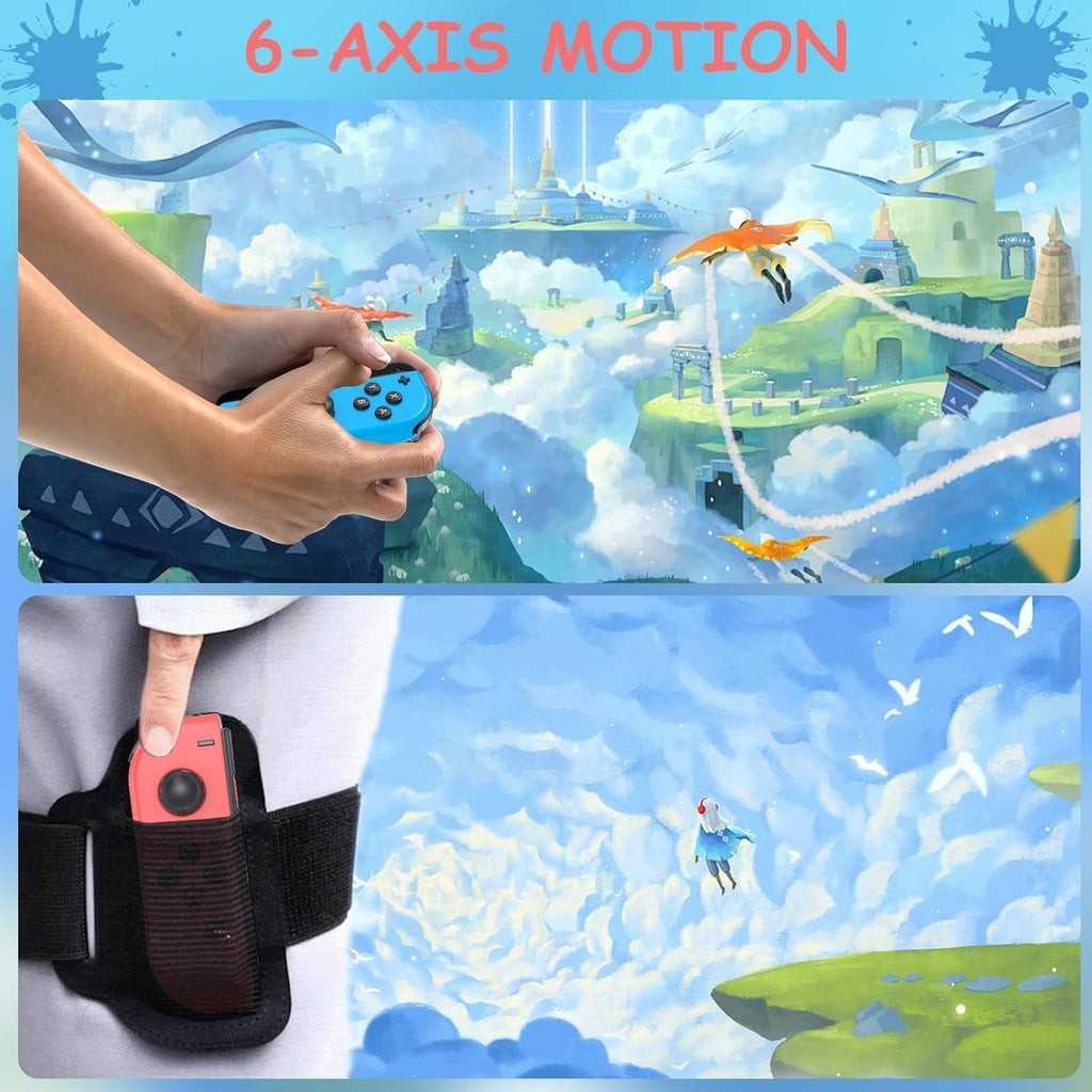 Colorfish Switch Controller for Nintendo Switch, Switch Remote Joy Pad supports Dual Vibration/Motion Control/Screenshot/Wake-up Red and Blue