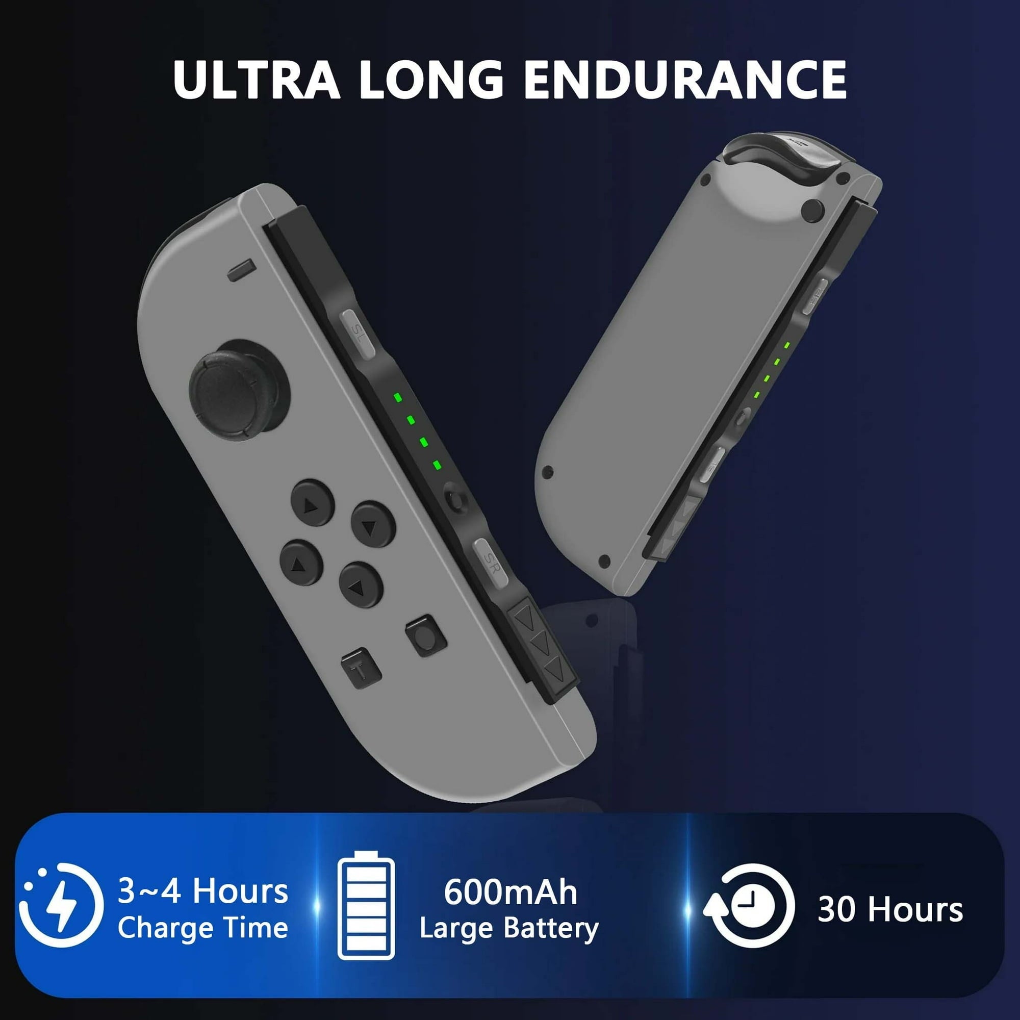 Game Controller for Nintendo Switch With LED, White