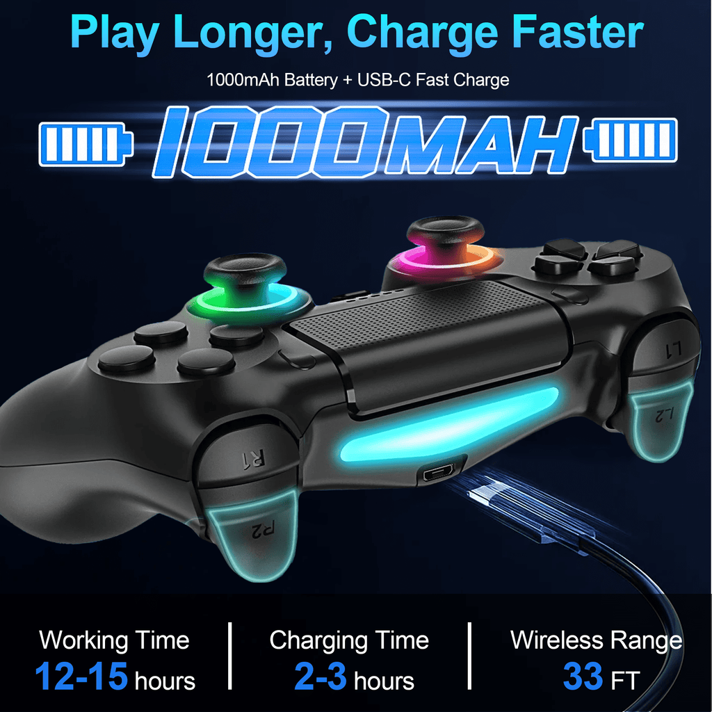 Wireless Controller Compatible with P4/Slim/Pro with Vibration/Motion Sensor/Headphone Jack/Audio Function